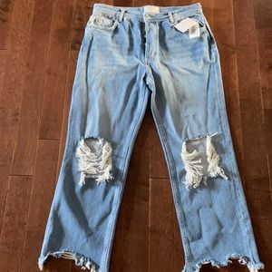 NWTs Free People Maggie Straights. Stone wash in colour, midrise, size 30.